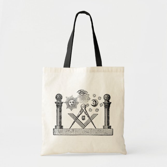 Bolsa Tote Gravação masônica G Kenning Blockcut do século 19 (Frente)