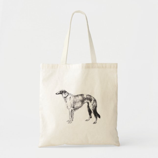 Bolsa Tote Gravura a água-forte de Martynow do Borzoi (Frente)