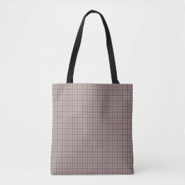 Bolsa Tote Gray Rose Plaid Classic Pattern