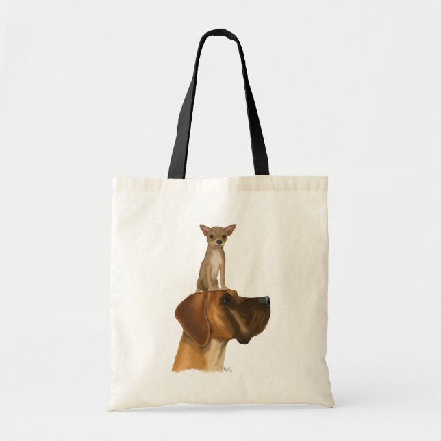 Bolsa Tote Great Dane e Chihuahua 2 (Frente)