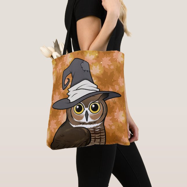 Bolsa Tote Great Horned Owl Witch! (Close Up)