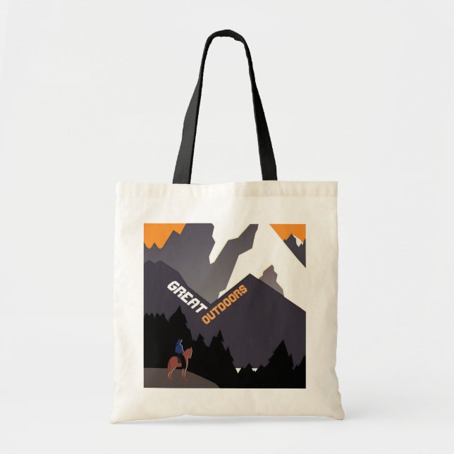Bolsa Tote Great Outdoors Retro Montana Travel Advert Art (Frente)