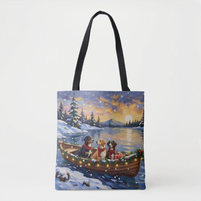 Bolsa Tote Greater Swiss Mountain Dog Christmas Boat Holiday (Frente)
