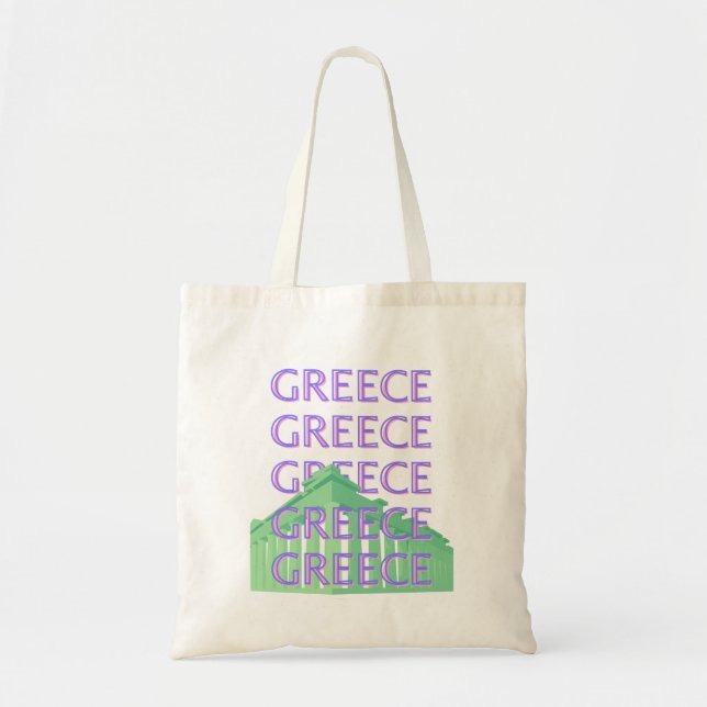 Bolsa Tote Grécia, Arte Viagem de Atenas (Frente)