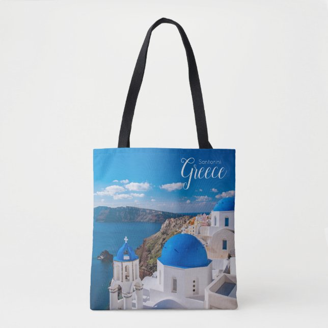 Bolsa Tote Grécia Santorini Themed Bag Souvenir (Frente)