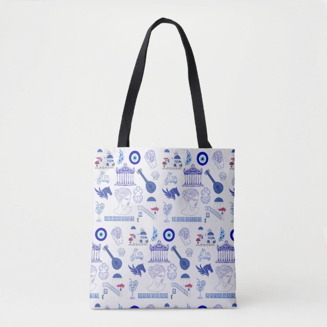 Bolsa Tote Greece Blue and White (Frente)