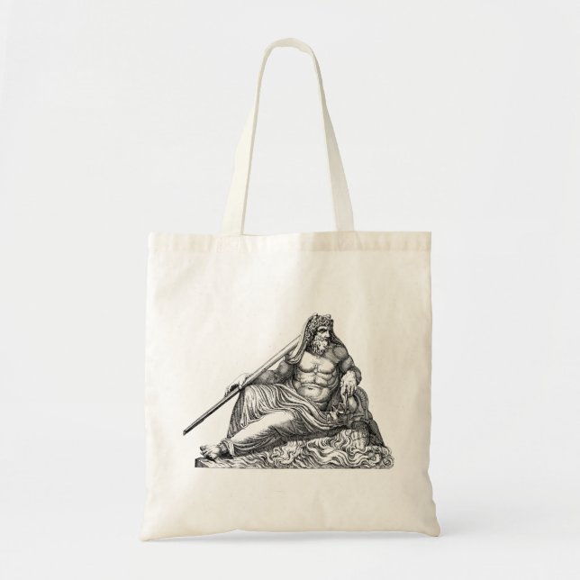 Bolsa Tote Greek de Poseidon Neptune, jipe de percy, atena (Frente)