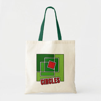 Bolsa Tote Green Abstraction with Twisted Red Square