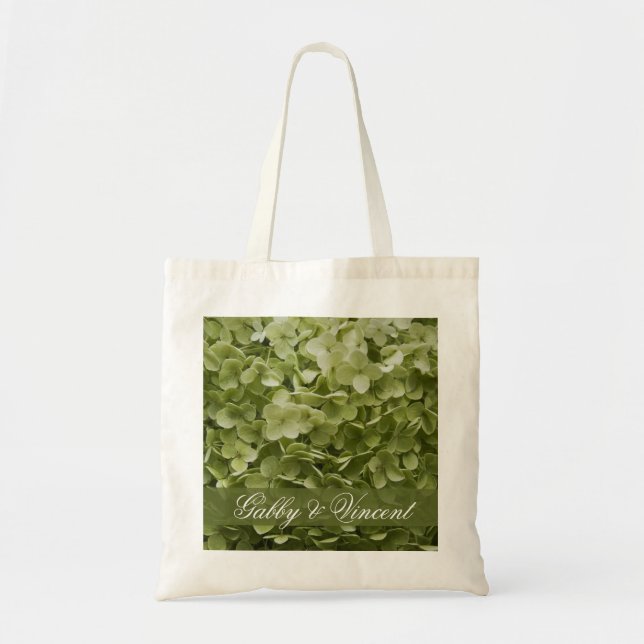 Bolsa Tote Green Annabelle Hydrangea Wedding (Frente)