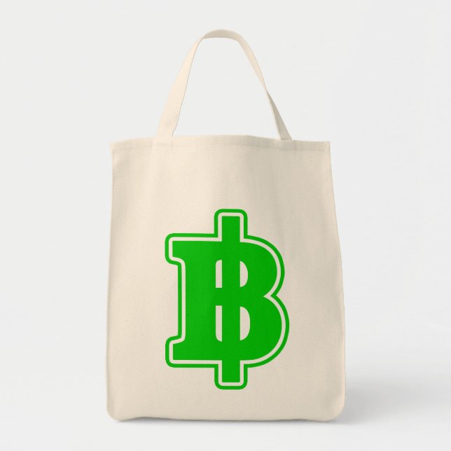 Bolsa Tote GREEN BAHT SGN ฿ Moeda Tailandesa ฿ (Frente)