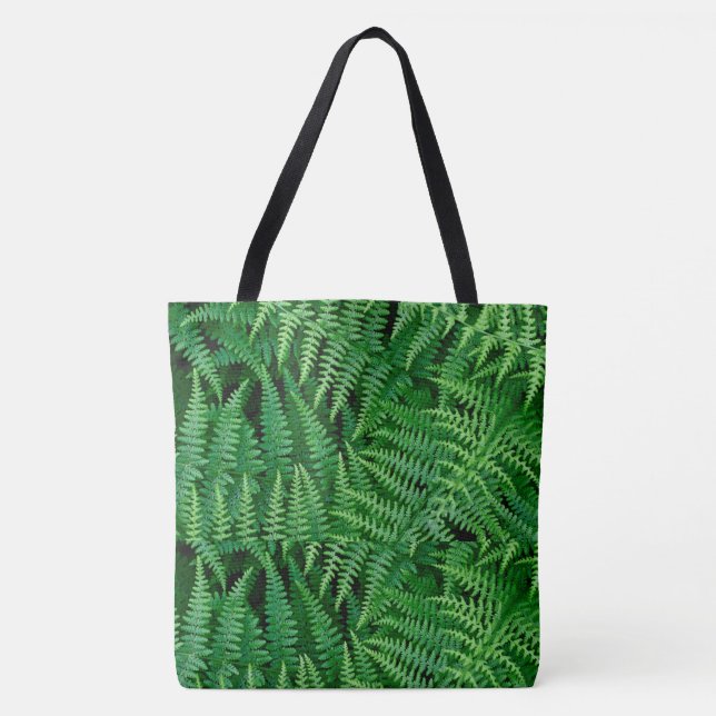 Bolsa Tote Green Earthy Fern Bag-A touch of Nature: (Frente)