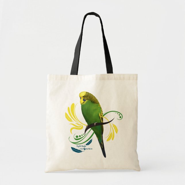 Bolsa Tote Green English Budgie (Frente)