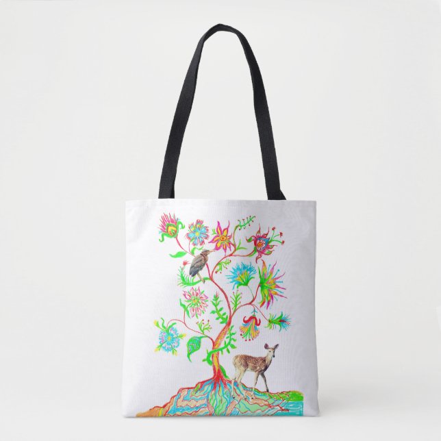 Bolsa Tote Green Heron e Deer (Frente)