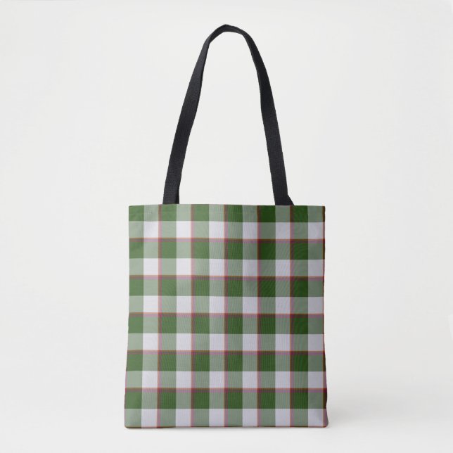 Bolsa Tote Green House and Mischka Gray Plaid (Frente)