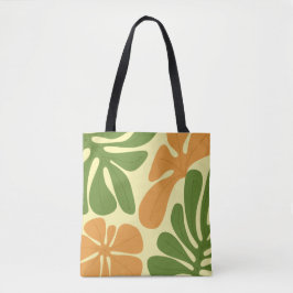 Bolsa Tote Green & Orange Modern Abstract Floral