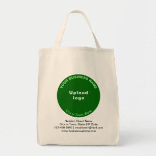 Bolsa Tote Green Round Shape Business Brand on Grocery