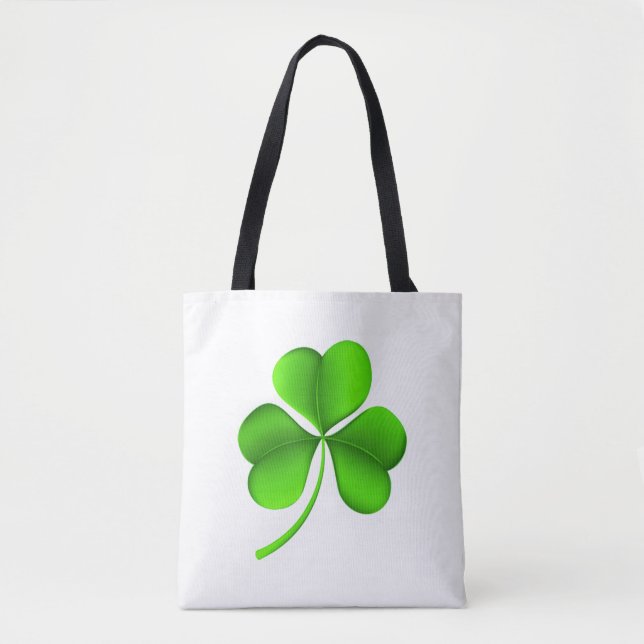 Bolsa Tote Green Shamrock sobre White stcnt (Frente)