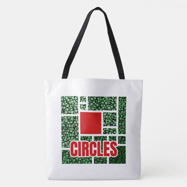 Bolsa Tote Green Spotted Abstraction with Red Accents (Frente)