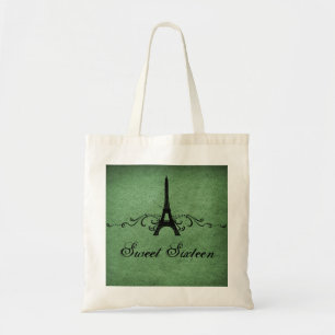 Bolsa Tote Green Vintage French Flourish Sweet 16 Bag