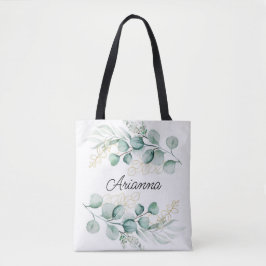 Bolsa Tote Greenery Eucalyptus deixa Bridesmaid