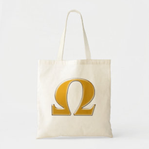 Bolsa Tote Grego dourado Omega - símbolo da resistência