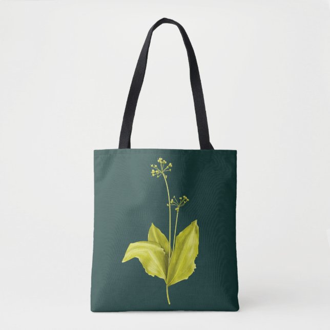 Bolsa Tote Grelha de Alho Selvagem de Planta Verde (Frente)
