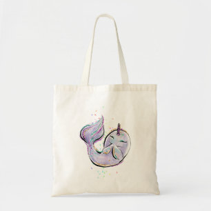 Bolsa Tote Grelha de desenho de Kawaii, ilustrada por narwhal