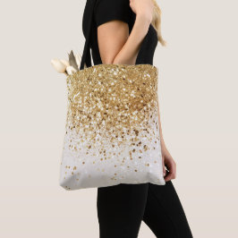 Bolsa Tote Grelha de Glitter Dourado com Espumante #2