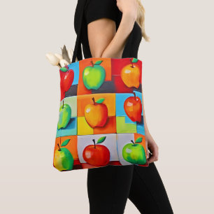 Bolsa Tote Grelha de Maçã Colorida