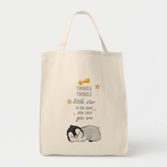 Bolsa Tote Grelha, Grelha Pequena Estrela para o Pinguim do S (Frente)