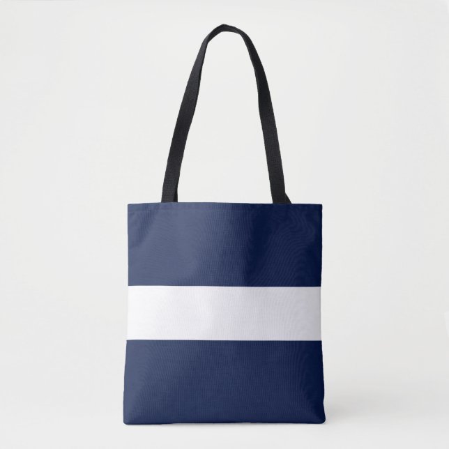 Bolsa Tote Grelha Náutica Náutica Azul-Marinho Clássica Laran (Frente)