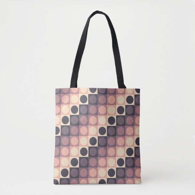 Bolsa Tote Grelha Polka de Café (Frente)