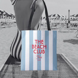 Bolsa Tote Greve de Cabana Azul Vermelha francesa do Clube de