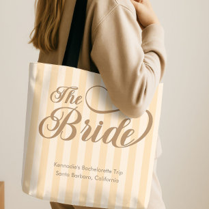Bolsa Tote Greve de Champanhe da Caligrafia Elegante Bride