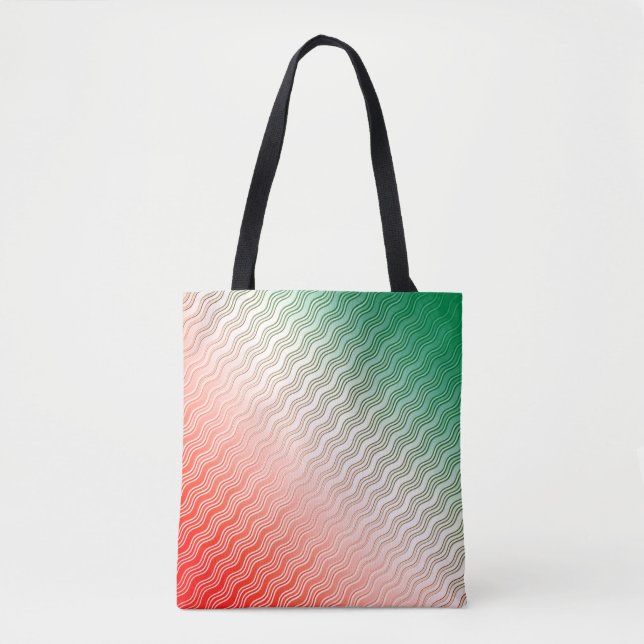 Bolsa Tote Greve Verde de Prata Vermelha (Frente)