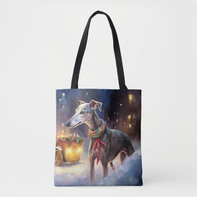 Bolsa Tote Greyhound Christmas Fesason (Frente)