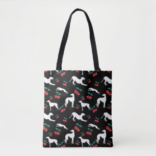 Bolsa Tote Greyt Greyhound Silhouettes com Cherry Motif