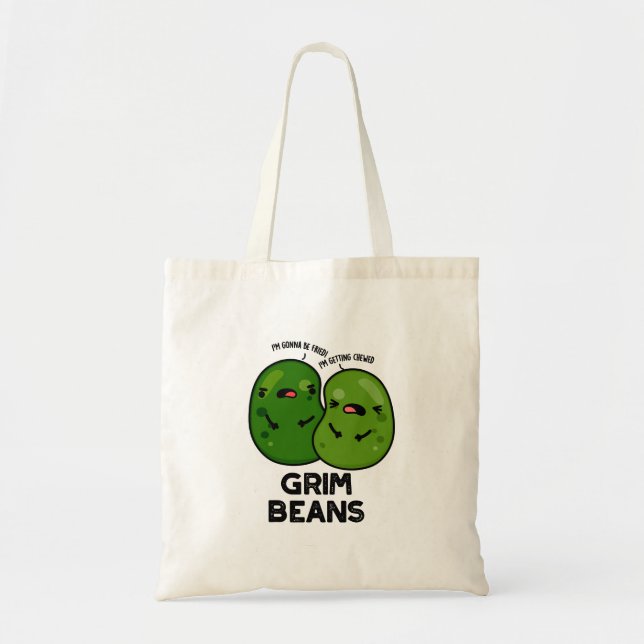 Bolsa Tote Grim Beans Piadas Divertidas de Legumes  (Frente)