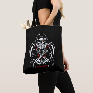 Bolsa Tote Grim Reaper Scythe Death Skeleton Bones Halloween