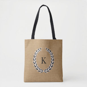Bolsa Tote Grinalda preto e branco do monograma do olhar