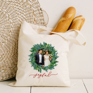 Bolsa Tote Grinalda rústica com feriado alegre do roteiro e