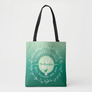 Bolsa Tote Grinalda verde da folha de Ombre do monograma