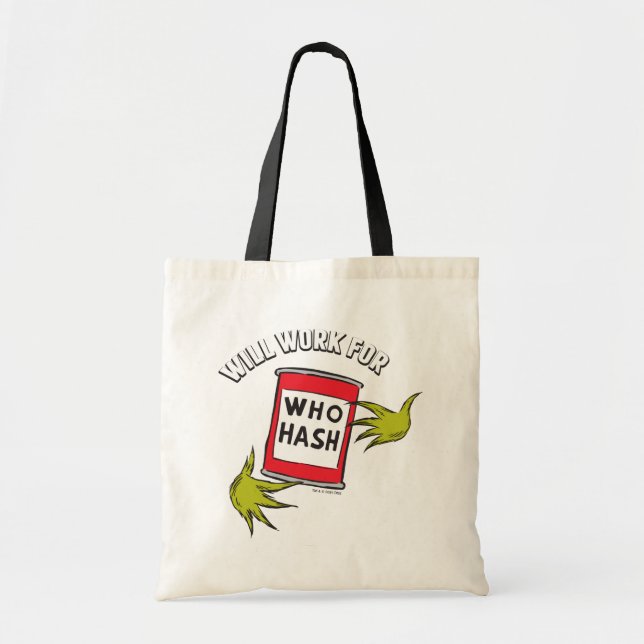 Bolsa Tote Grinch Clássico | Vou Trabalhar por Quem Hash Quot (Frente)