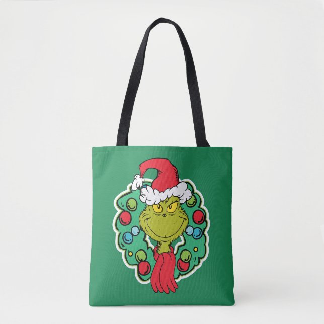 Bolsa Tote Grinch | Coroa de Natal (Frente)