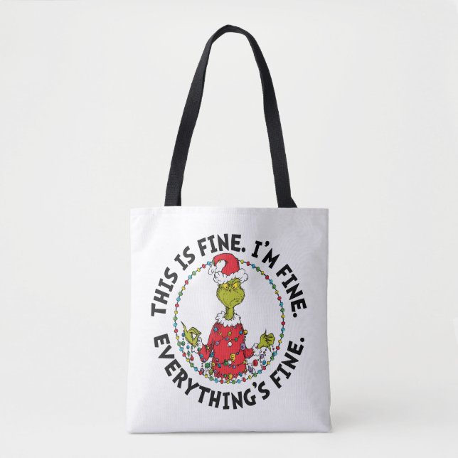 Bolsa Tote Grinch | Everything's Fine (Frente)
