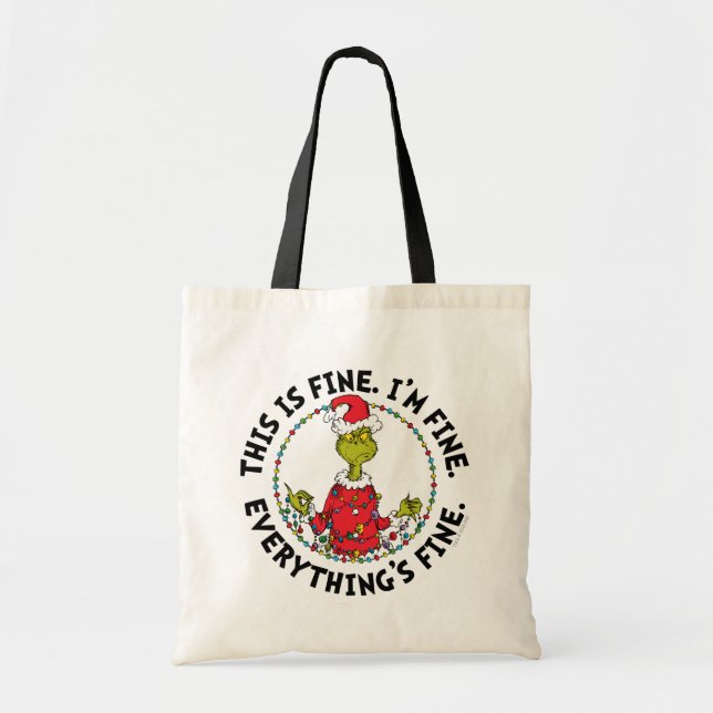 Bolsa Tote Grinch | Everything's Fine (Frente)