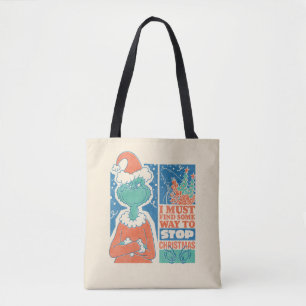 Bolsa Tote Grinch   Pare o Natal Gráfico Antigo