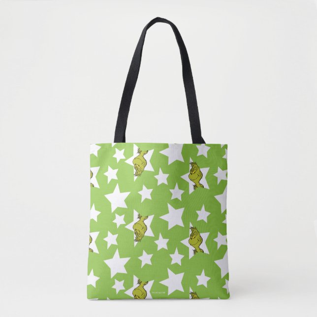 Bolsa Tote Grinch Peeking Star Pattern (Frente)