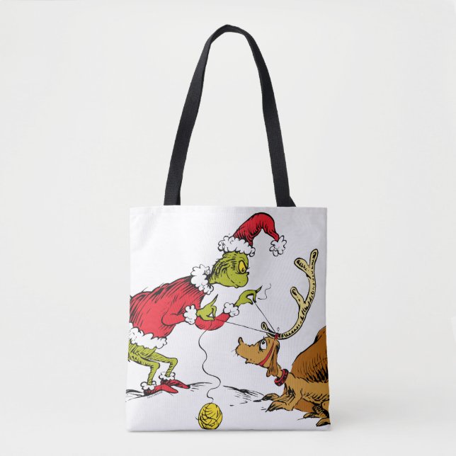 Bolsa Tote Grinch Prepares Max the Reindeer (Frente)