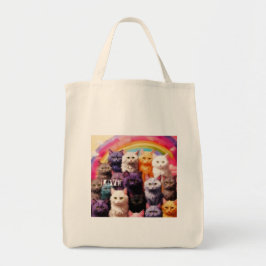 Bolsa Tote Grocery Bag with Cat Illustration